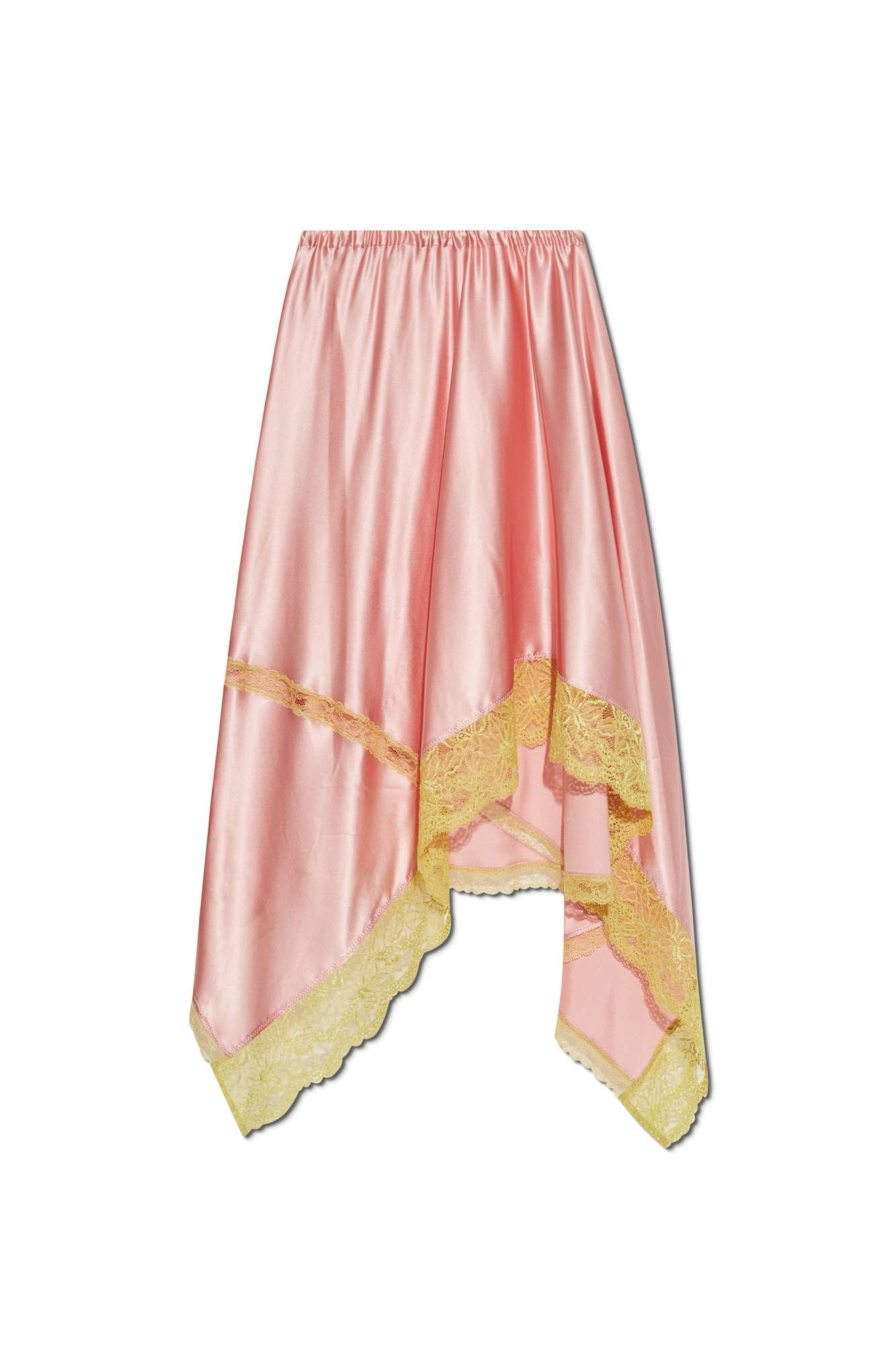DRIES VAN NOTEN レイヤード シフォン シルクスカート ピンク Pink Double Layered Midi Skirt by Dries Van Noten on Sale